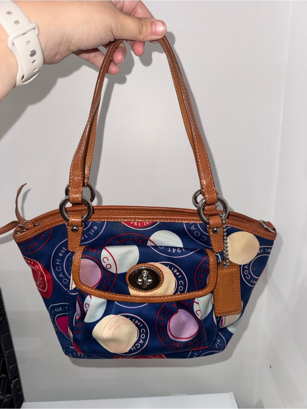 Coach Polka Dot Leah Shoulder Bag